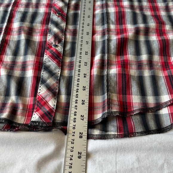 Wrangler Womens Plaid Dark Pearl Snap Long Sleeve Shirt‎ XXL (18-20) Western Y2K - Picture 10 of 12